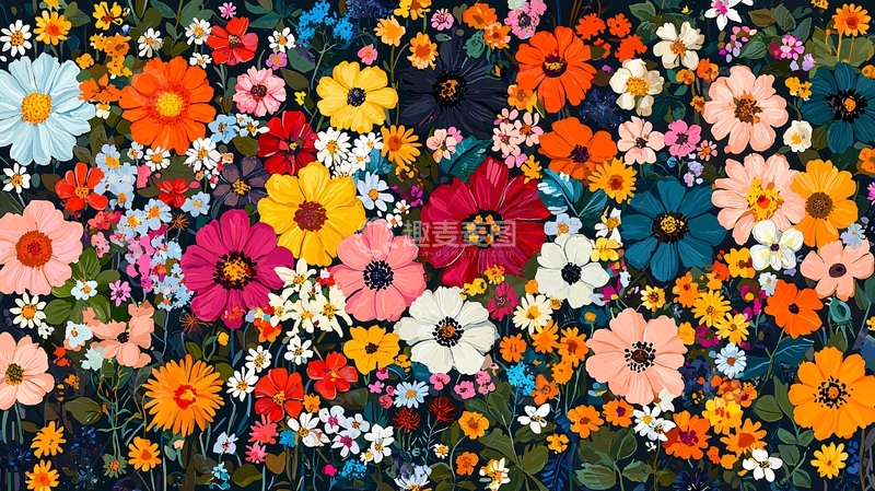 高清大图下载【趣麦麦图】色彩鲜艳的花朵背景