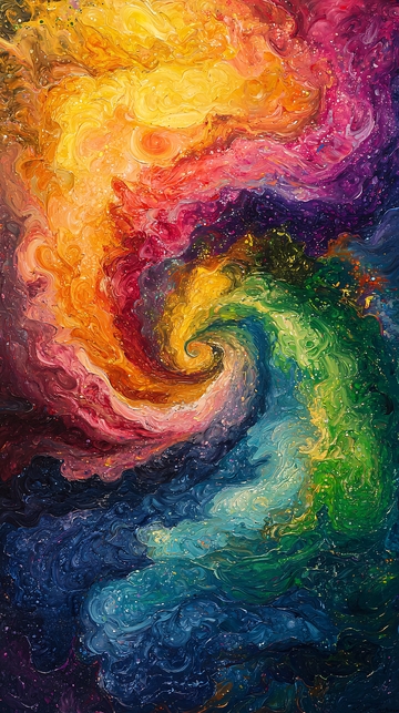 彩色漩涡抽象画