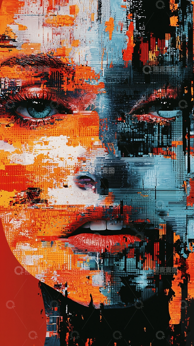 高清大图下载【趣麦麦图】抽象女性肖像