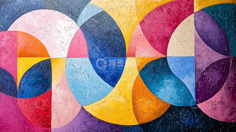 高清大图下载【趣麦麦图】抽象几何彩色圆形图案