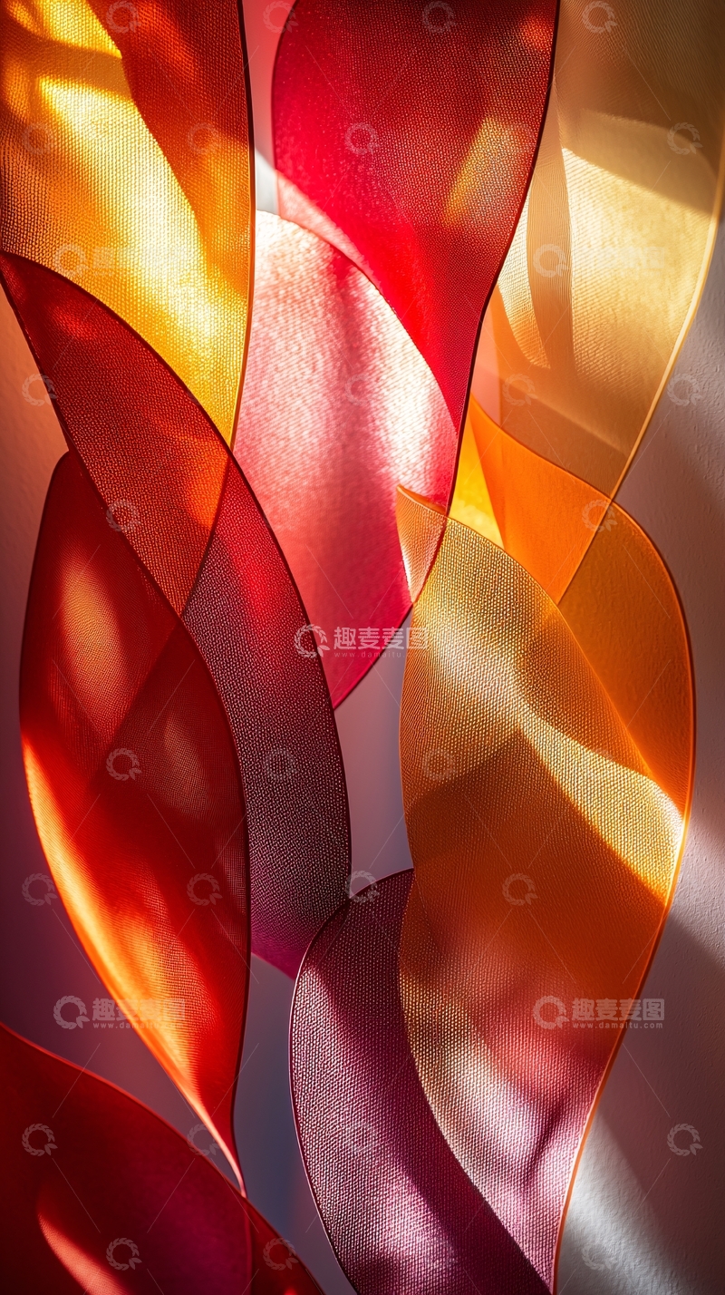 高清大图下载【趣麦麦图】红橙黄色彩丝绸质感