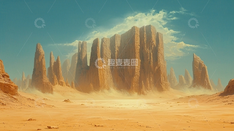 高清大图下载【趣麦麦图】沙漠石柱景观