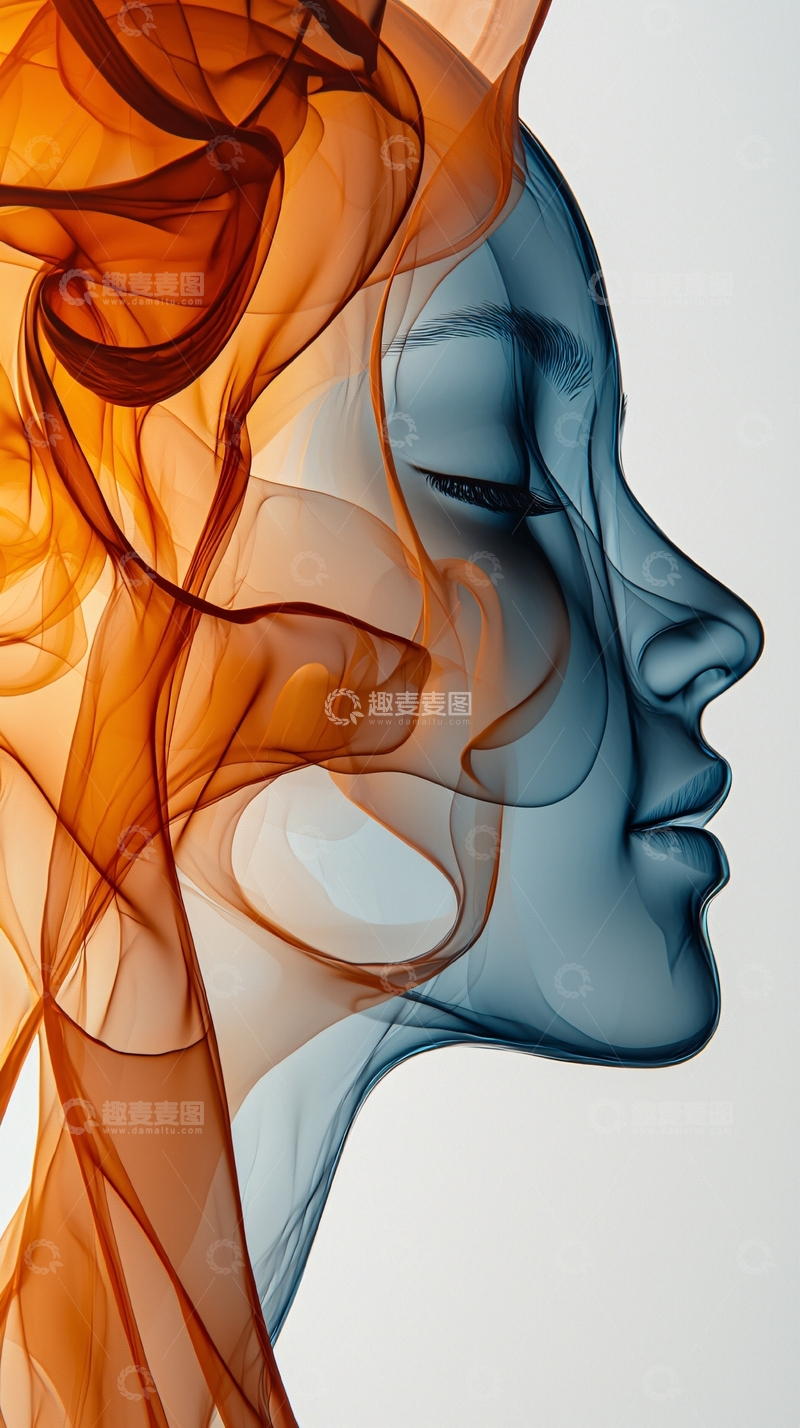高清大图下载【趣麦麦图】抽象女性侧脸