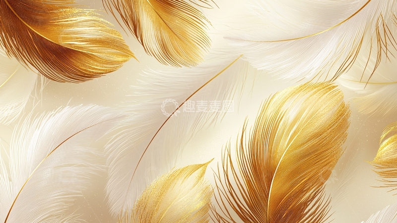 高清大图下载【趣麦麦图】金色羽毛特写