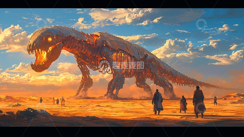 高清大图下载【趣麦麦图】巨型机械恐龙