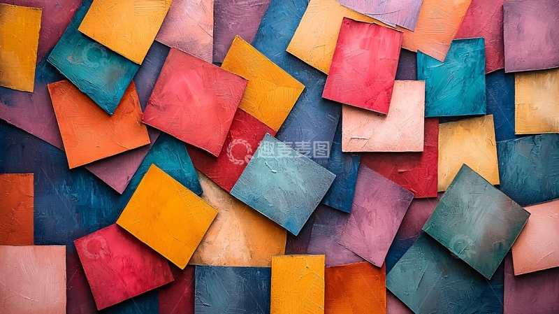 高清大图下载【趣麦麦图】彩色方块堆叠