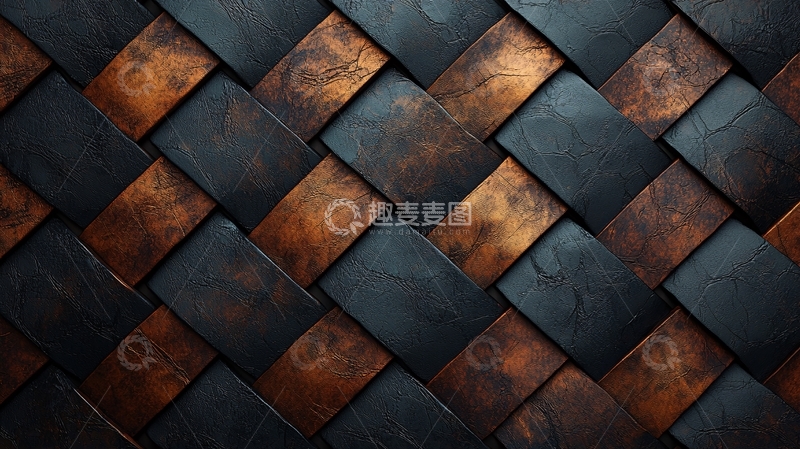 高清大图下载【趣麦麦图】暗色系铜色编织纹理