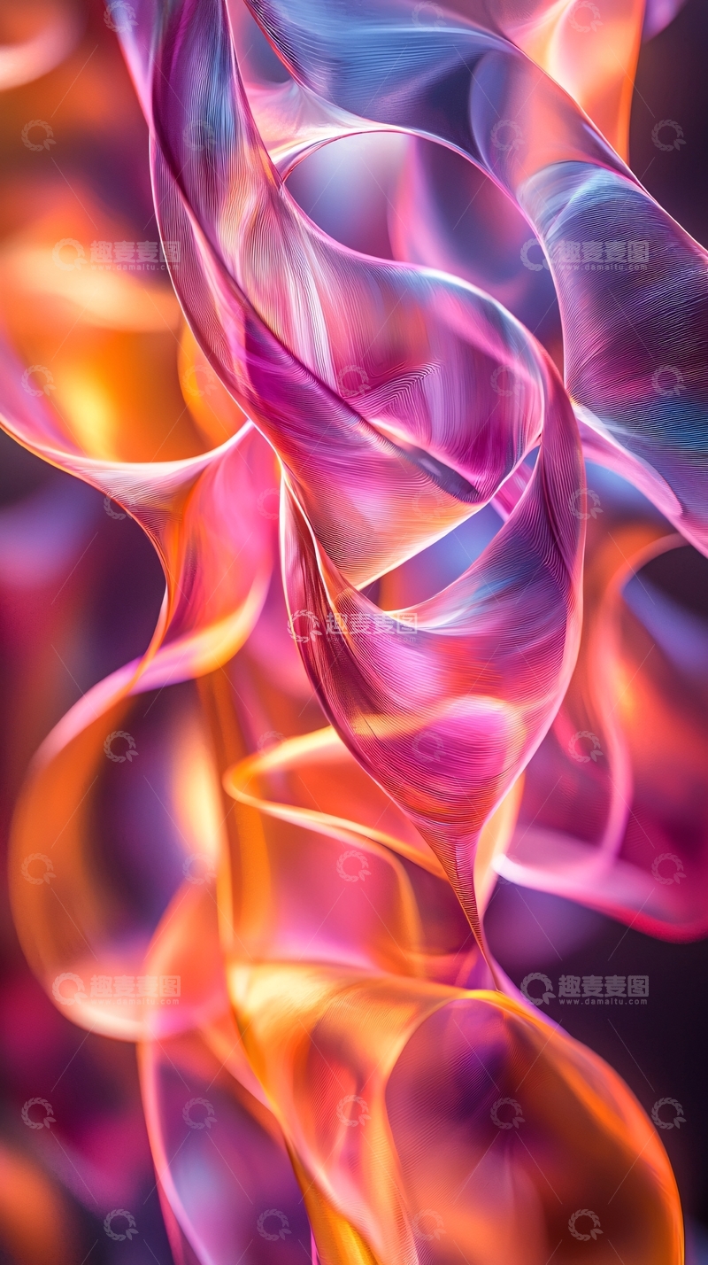 高清大图下载【趣麦麦图】抽象的彩色丝带