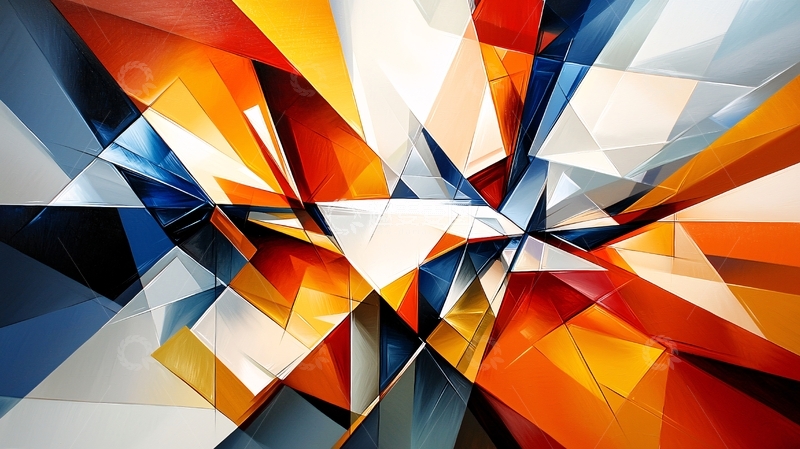 高清大图下载【趣麦麦图】抽象几何彩色三角形