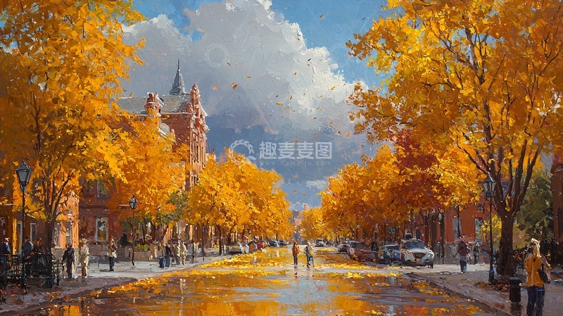 高清大图下载【趣麦麦图】秋日街道