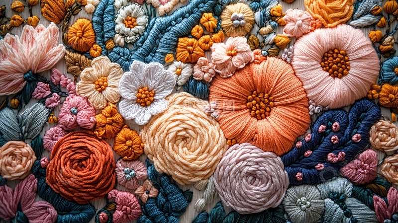 高清大图下载【趣麦麦图】立体绣花图案