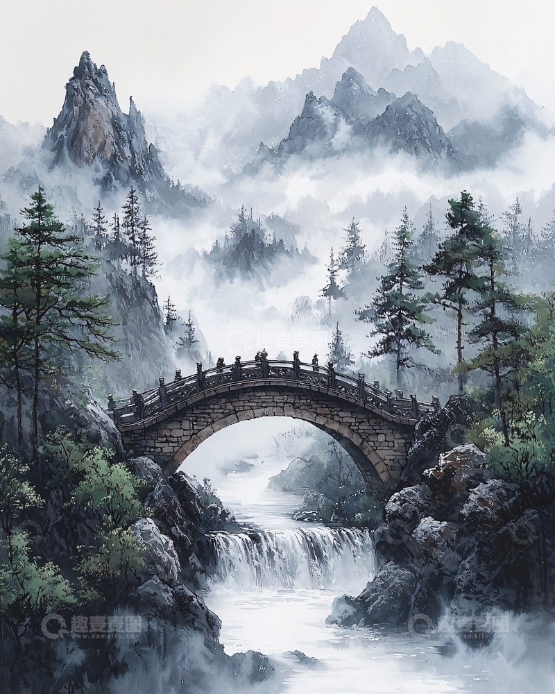 高清大图下载【趣麦麦图】水墨画山水