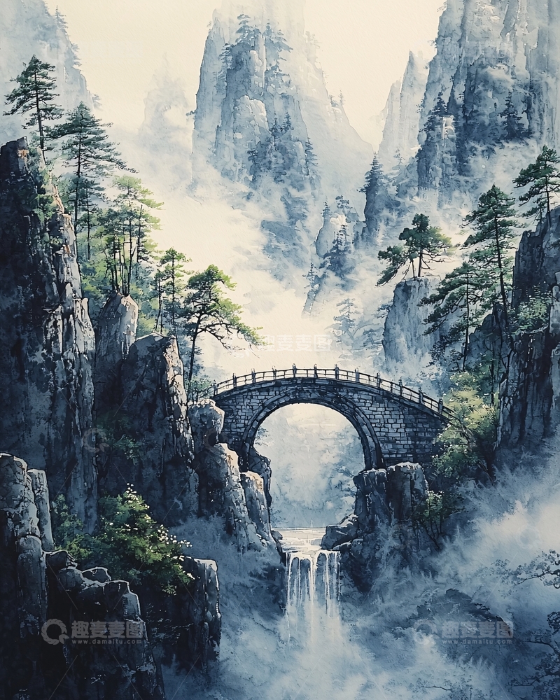 高清大图下载【趣麦麦图】水墨山水画797