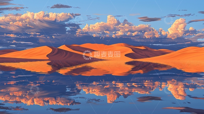高清大图下载【趣麦麦图】沙漠倒影