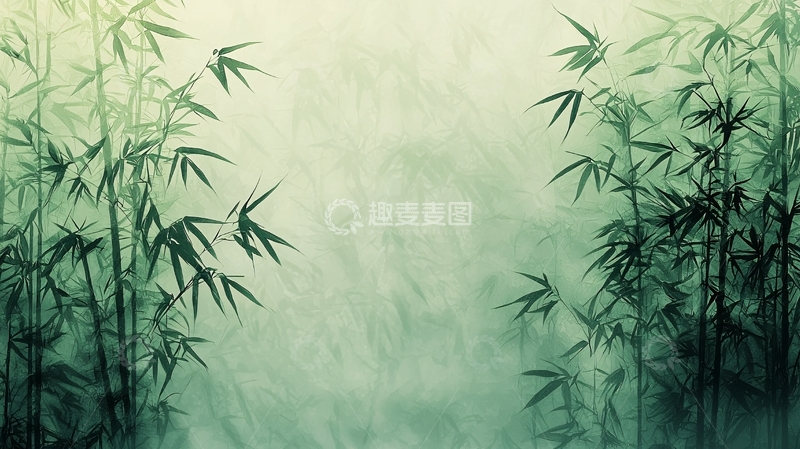高清大图下载【趣麦麦图】水墨竹林
