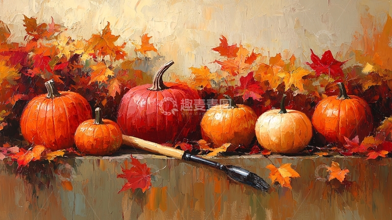 高清大图下载【趣麦麦图】秋季南瓜静物图