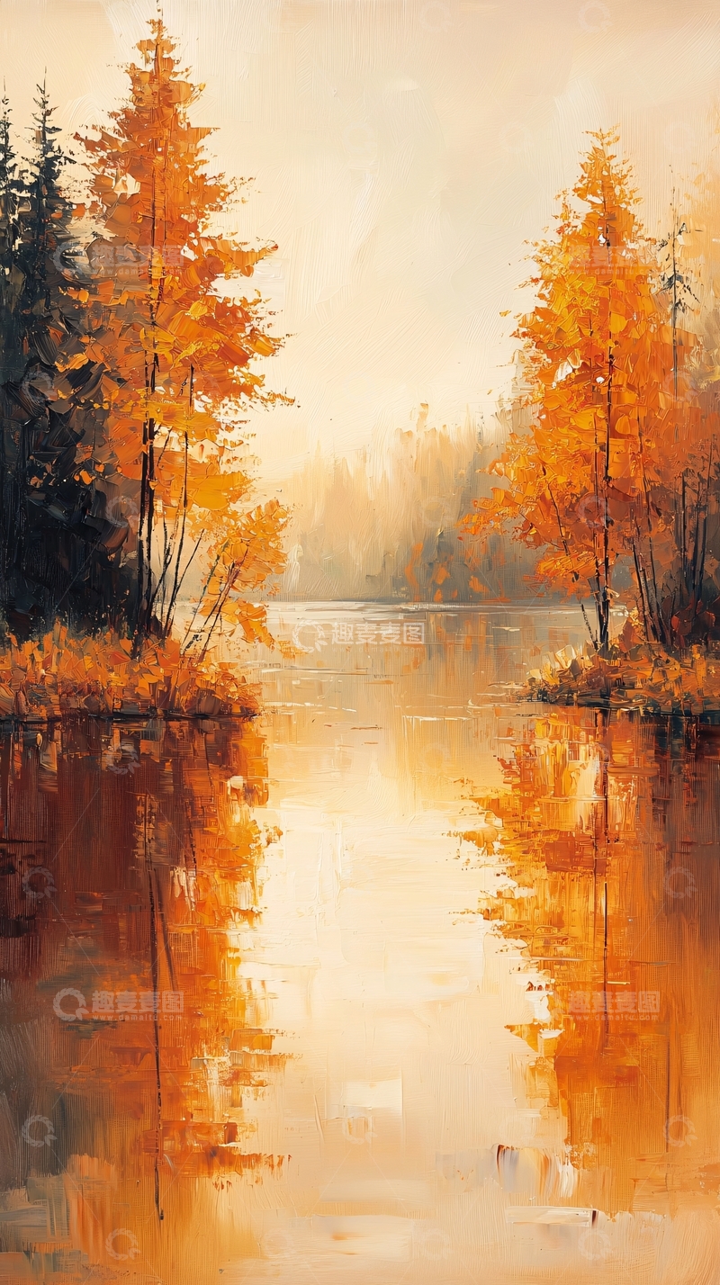 高清大图下载【趣麦麦图】秋日湖光山色倒影