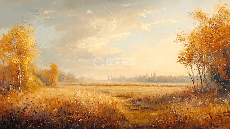 高清大图下载【趣麦麦图】秋日田野风景画