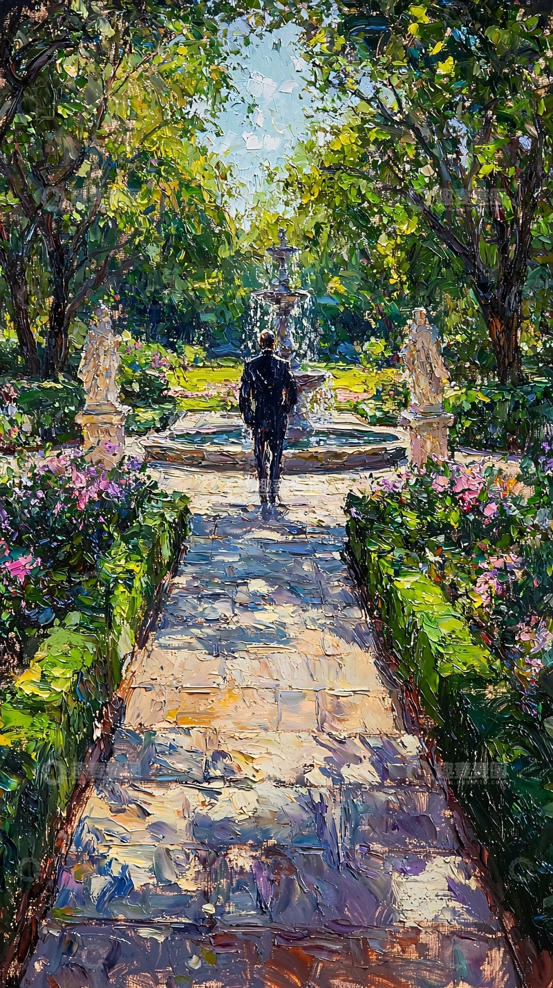 高清大图下载【趣麦麦图】阳光下花园小径