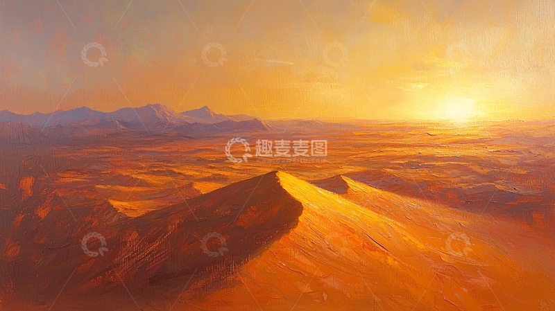 高清大图下载【趣麦麦图】沙漠日落