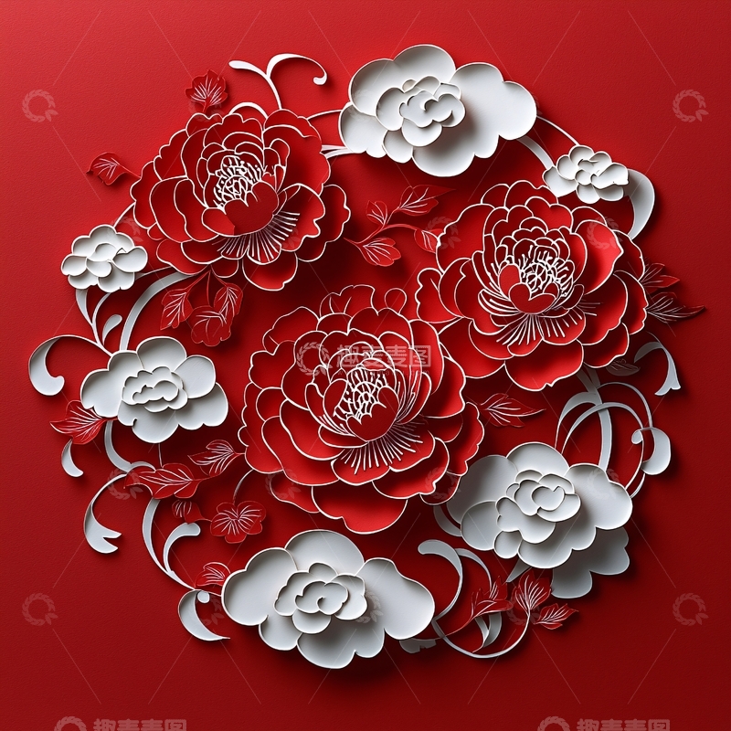 高清大图下载【趣麦麦图】红色牡丹