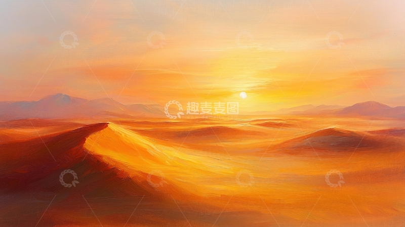 高清大图下载【趣麦麦图】沙漠日落