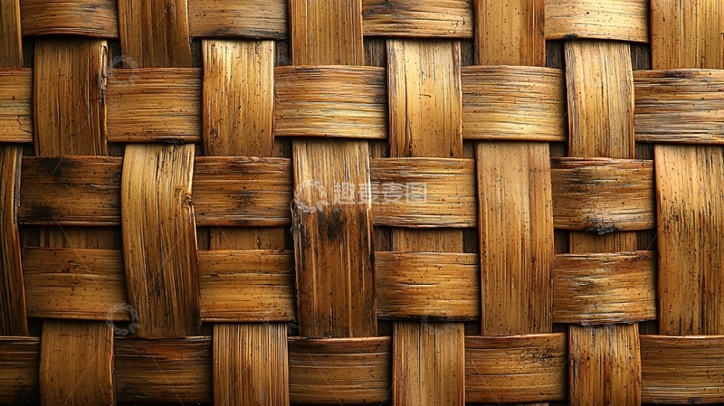高清大图下载【趣麦麦图】深棕色竹编纹理