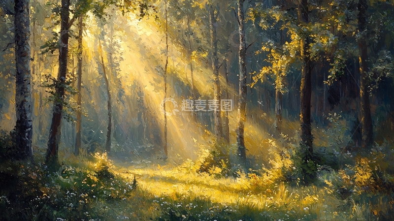 高清大图下载【趣麦麦图】森林阳光