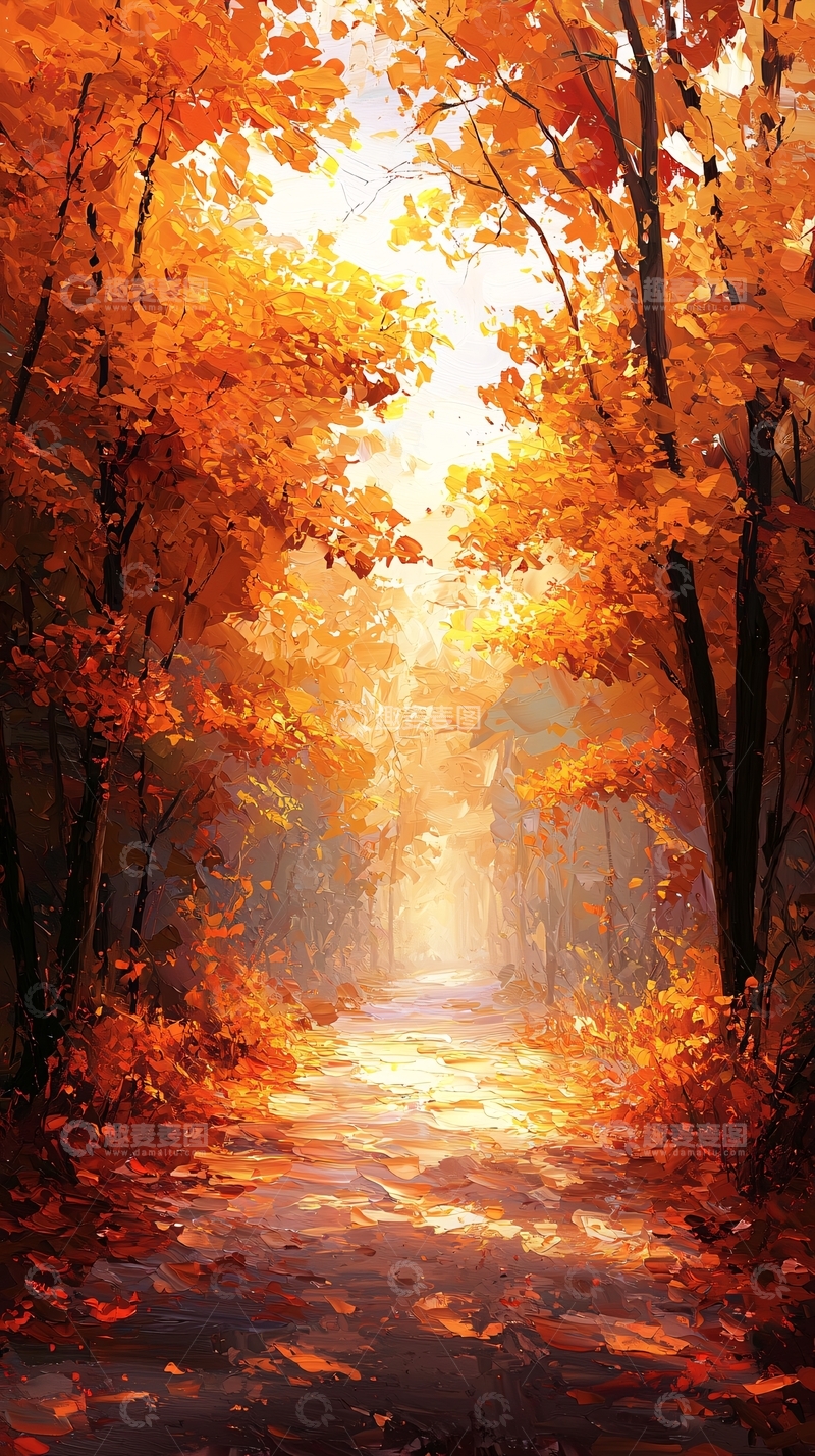 高清大图下载【趣麦麦图】秋日森林小路