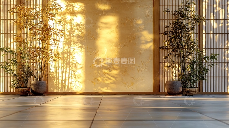 高清大图下载【趣麦麦图】阳光洒进日式房间