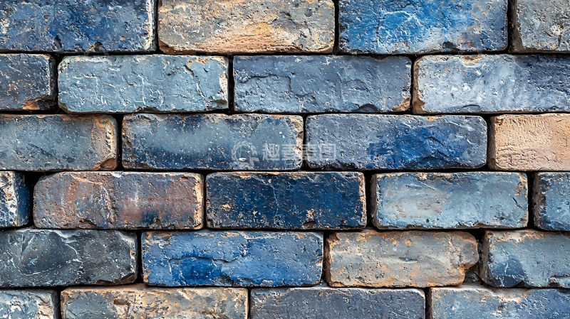 高清大图下载【趣麦麦图】蓝色砖墙