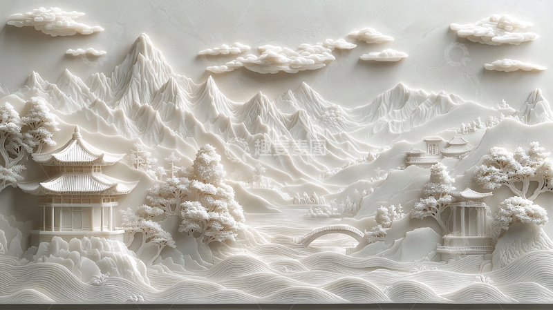 高清大图下载【趣麦麦图】立体山水画