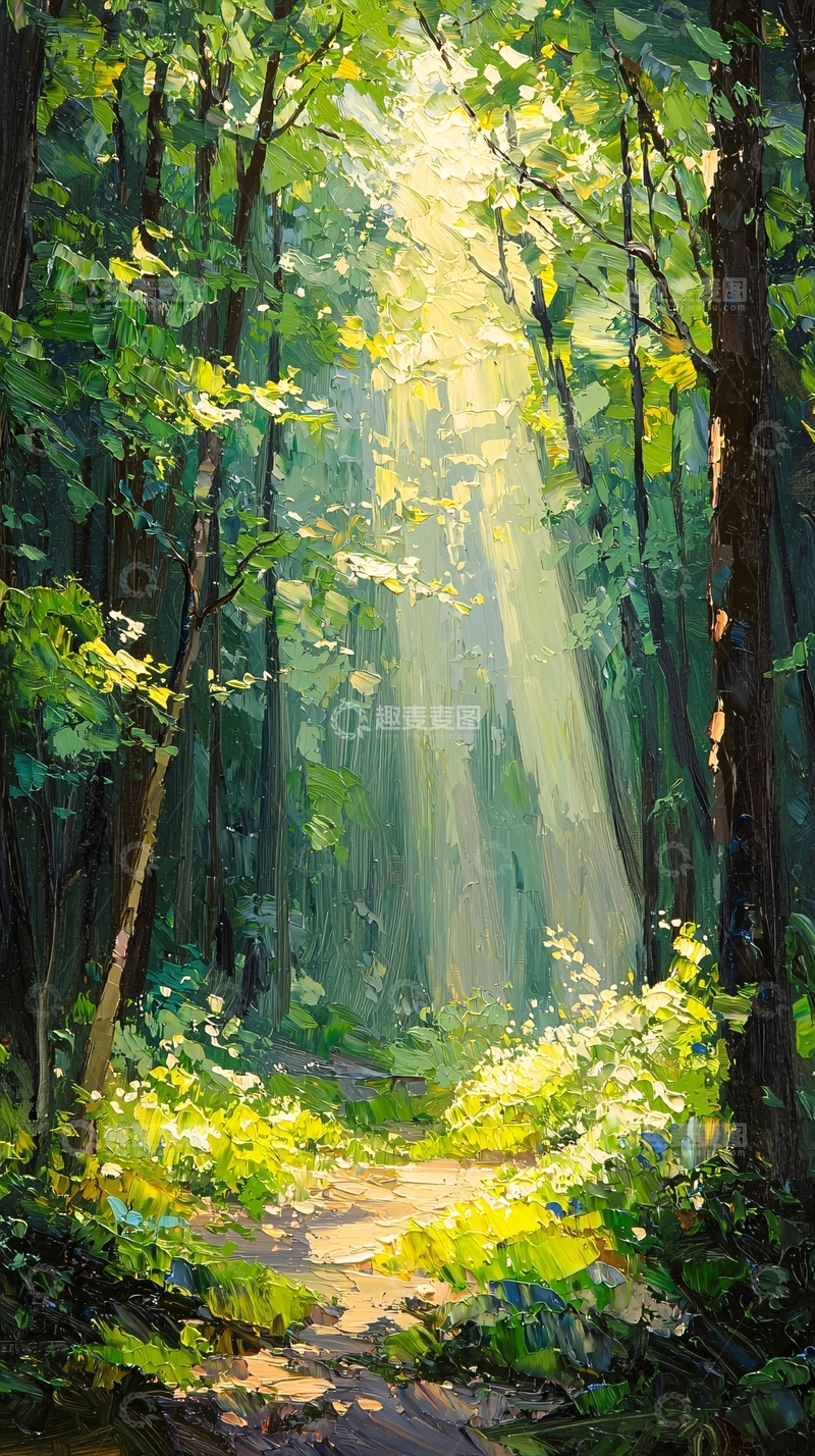 高清大图下载【趣麦麦图】阳光森林小路