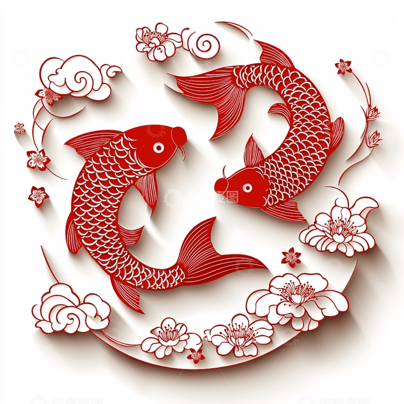 高清大图下载【趣麦麦图】红鲤鱼图案