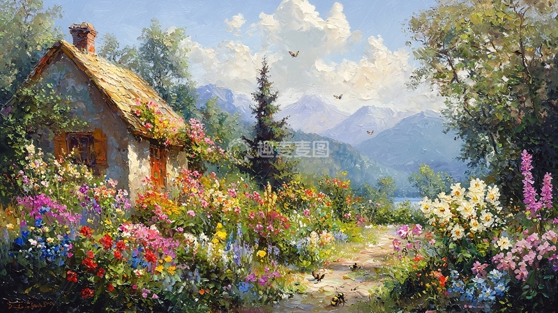 高清大图下载【趣麦麦图】田园风光油画