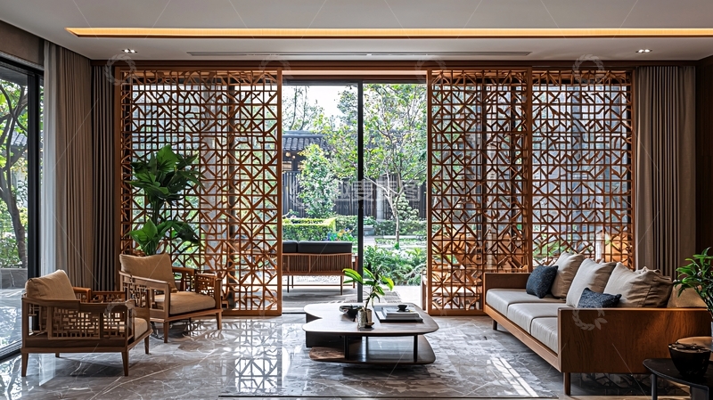 高清大图下载【趣麦麦图】中式客厅设计