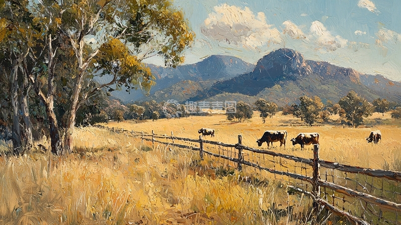 高清大图下载【趣麦麦图】田园风光油画