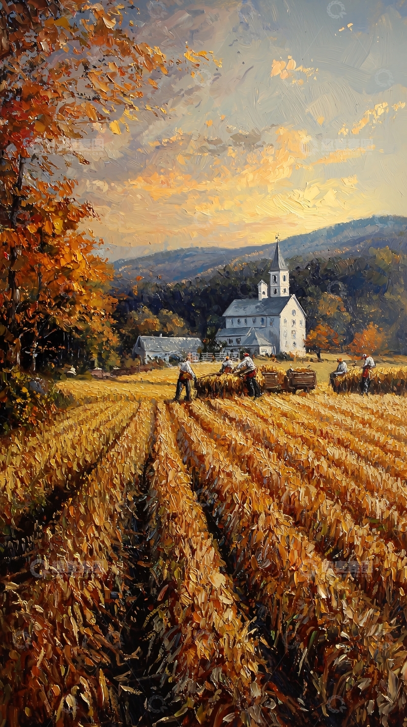 高清大图下载【趣麦麦图】秋收