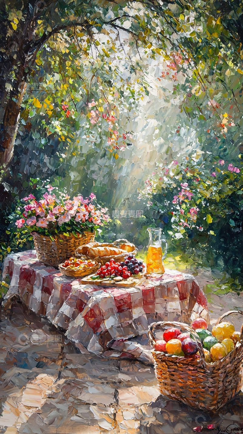 高清大图下载【趣麦麦图】阳光花园野餐