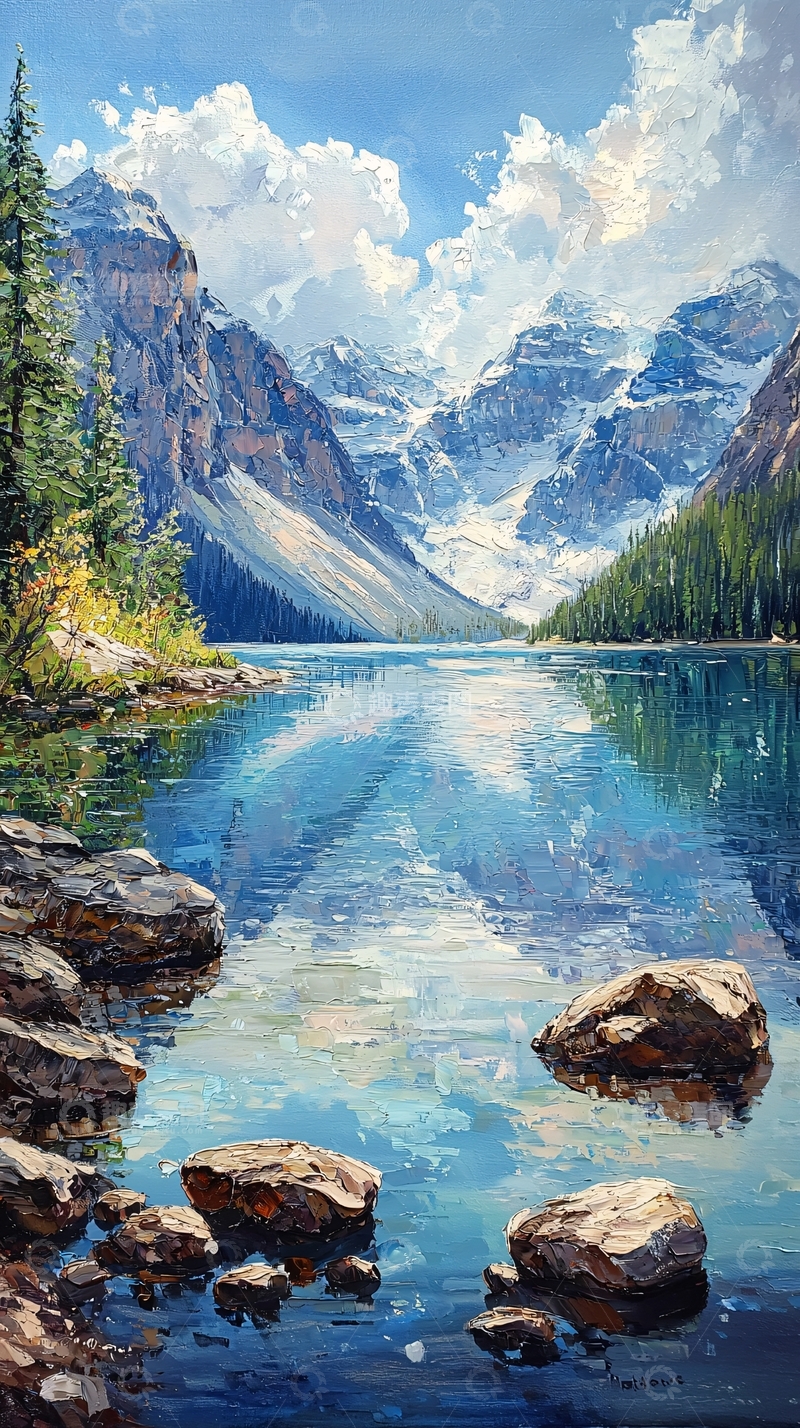 高清大图下载【趣麦麦图】高山湖泊景色