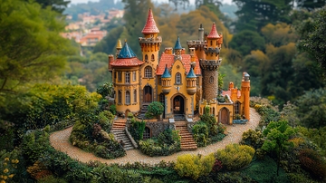 童话般色彩斑斓的城堡