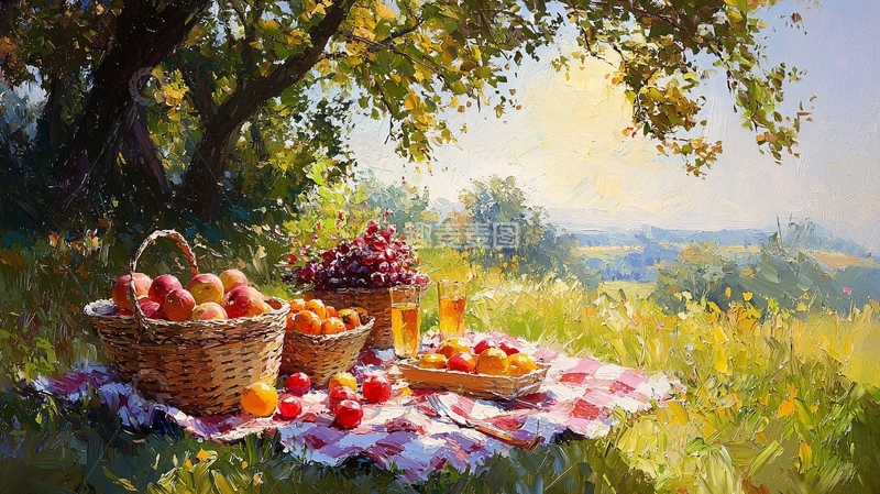 高清大图下载【趣麦麦图】阳光下的田园野餐
