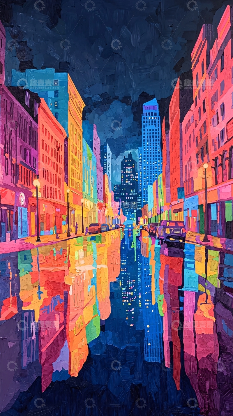 高清大图下载【趣麦麦图】夜景城市街景