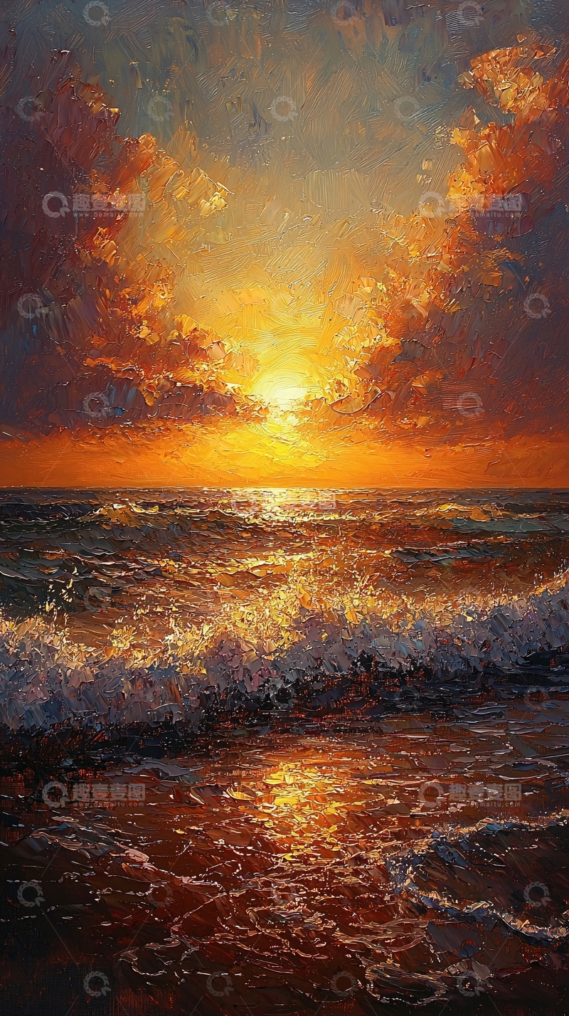高清大图下载【趣麦麦图】海边日落