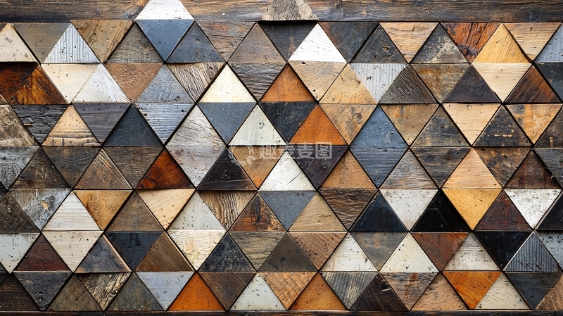 高清大图下载【趣麦麦图】木质三角形拼接背景