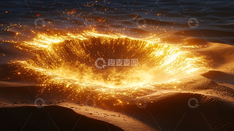 高清大图下载【趣麦麦图】沙漠火焰环