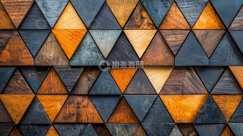 高清大图下载【趣麦麦图】木质三角形拼接背景