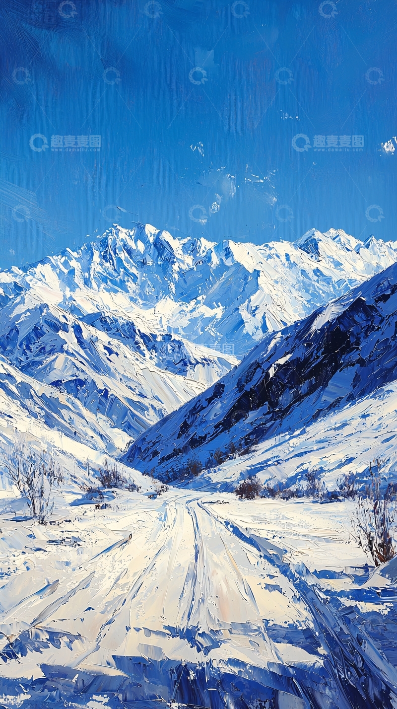 高清大图下载【趣麦麦图】雪山峡谷公路风景