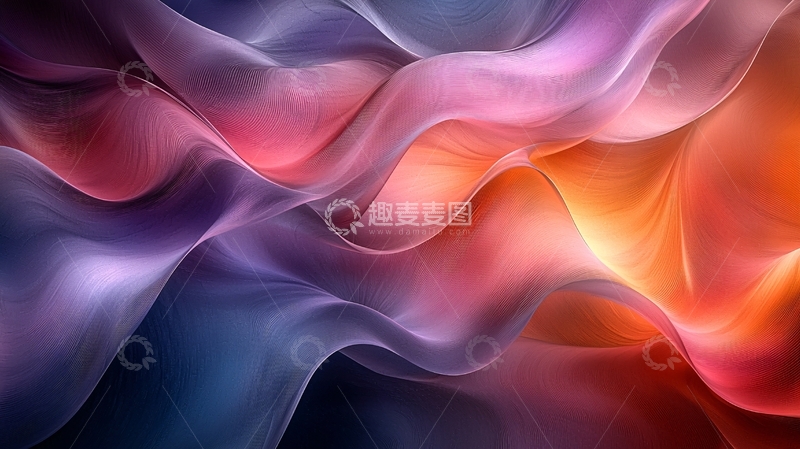 高清大图下载【趣麦麦图】流体丝绸般色彩渐变