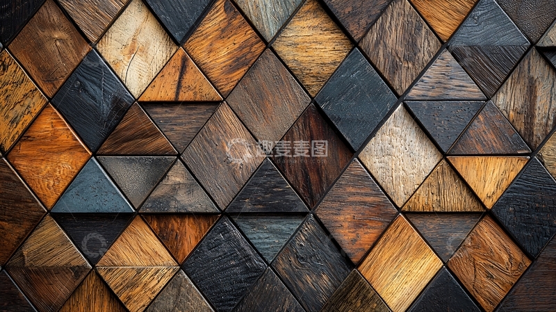 高清大图下载【趣麦麦图】木质几何拼接背景
